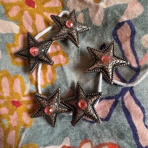 ⭐ 5 pcs Western Star Button Covers – Pink Rhinestone
